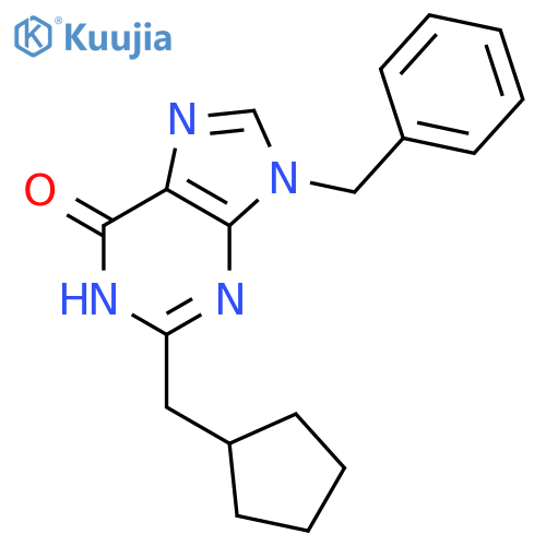 6H-Purin-6-one, 2-(cyclopentylmethyl)-1,9-dihydro-9-(phenylmethyl)- structure