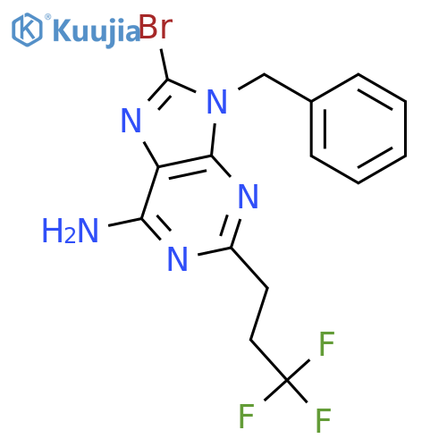 9H-Purin-6-amine, 8-bromo-9-(phenylmethyl)-2-(3,3,3-trifluoropropyl)- structure