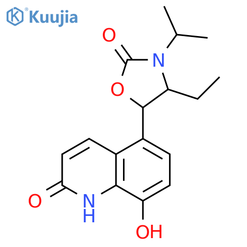2(1H)-Quinolinone,5-[4-ethyl-3-(1-methylethyl)-2-oxo-5-oxazolidinyl]-8-hydroxy- structure