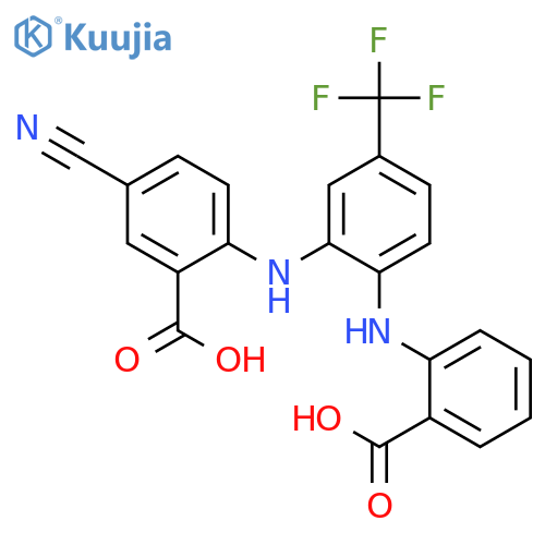 Benzoic  acid,  2-[[2-[(2-carboxyphenyl)amino]-5-(trifluoromethyl)phenyl]amino]-5-cyano- structure