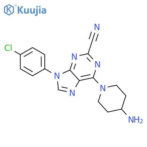 9H-PURINE-2-CARBONITRILE, 6-(4-AMINO-1-PIPERIDINYL)-9-(4-CHLOROPHENYL)- structure