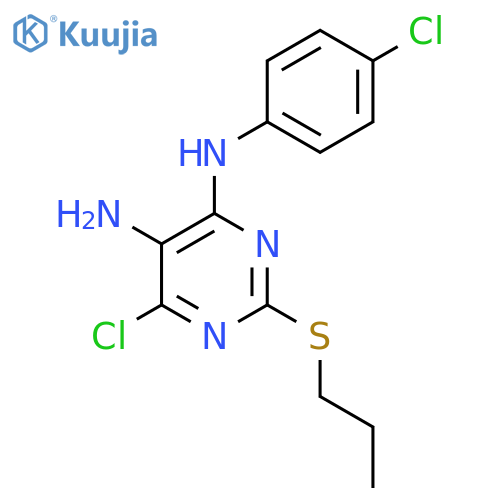 4,5-Pyrimidinediamine, 6-chloro-N4-(4-chlorophenyl)-2-(propylthio)- structure