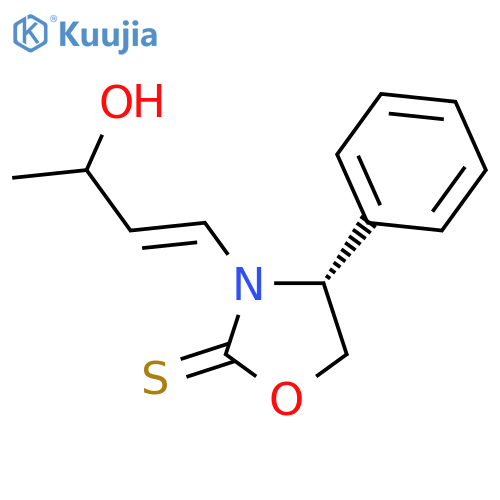 2-OXAZOLIDINETHIONE, 3-[(1E)-3-HYDROXY-1-BUTENYL]-4-PHENYL-, (4R)- structure