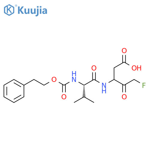 Pentanoic acid,5-fluoro-3-[[(2S)-3-methyl-1-oxo-2-[[(2-phenylethoxy)carbonyl]amino]butyl]amino]-4-oxo- structure