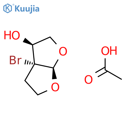 Furo[2,3-b]furan-3-ol, 3a-bromohexahydro-, acetate, (3S,3aR,6aR)- structure