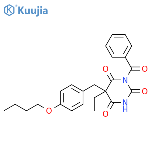 2,4,6(1H,3H,5H)-Pyrimidinetrione,1-benzoyl-5-[(4-butoxyphenyl)methyl]-5-ethyl- structure