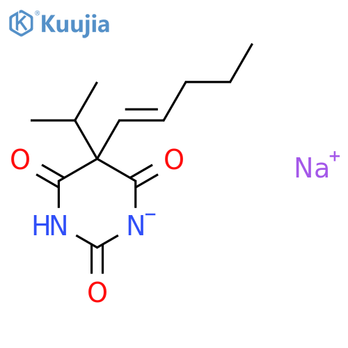 2,4,6(1H,3H,5H)-Pyrimidinetrione,5-(1-methylethyl)-5-(1-penten-1-yl)-, sodium salt (1:1) structure