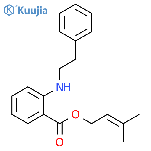 Benzoic acid, 2-[(2-phenylethyl)amino]-, 3-methyl-2-butenyl ester structure