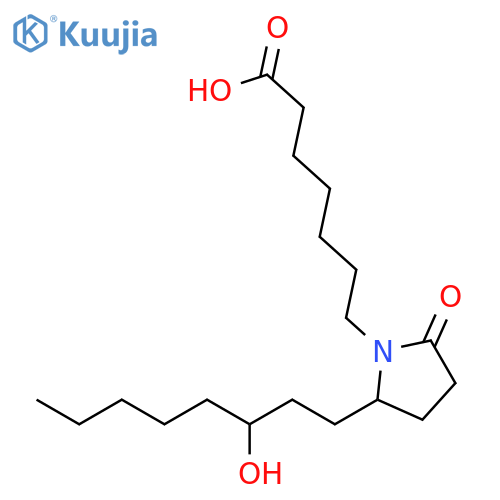 2-(3-hydroxyoctyl)-5-oxo-1-pyrrolidineheptanoic acid structure