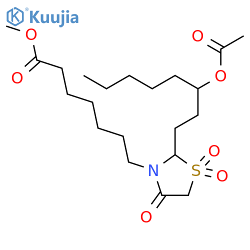 3-THIAZOLIDINEHEPTANOIC ACID, 2-[3-(ACETYLOXY)OCTYL]-4-OXO-, METHYL ESTER, 1,1-DIOXIDE structure