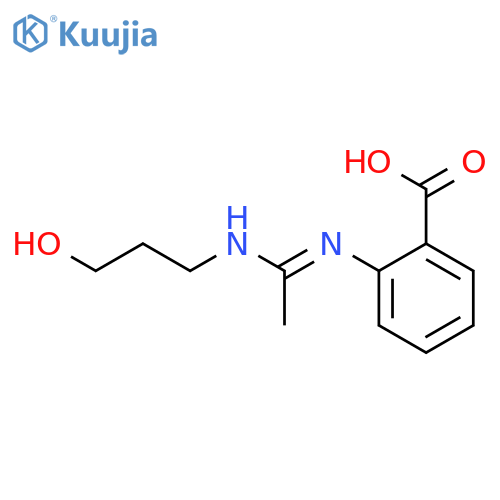 Benzoic acid, 2-[[1-[(3-hydroxypropyl)amino]ethylidene]amino]- structure