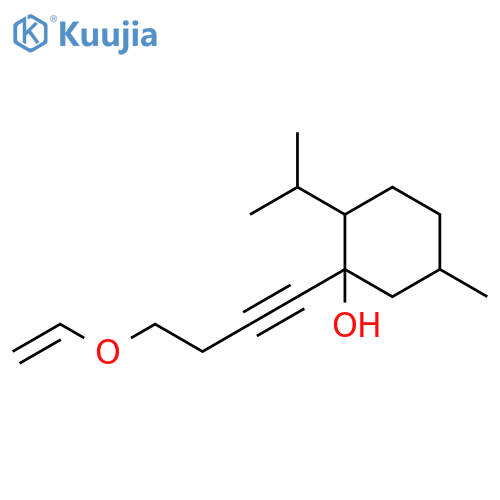Cyclohexanol, 1-[4-(ethenyloxy)-1-butynyl]-5-methyl-2-(1-methylethyl)- structure