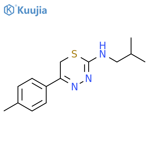 6H-1,3,4-Thiadiazin-2-amine, 5-(4-methylphenyl)-N-(2-methylpropyl)- structure