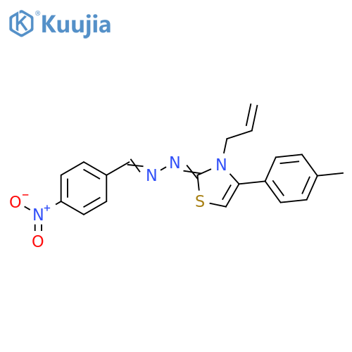 Benzaldehyde, 4-nitro-,[4-(4-methylphenyl)-3-(2-propenyl)-2(3H)-thiazolylidene]hydrazone structure