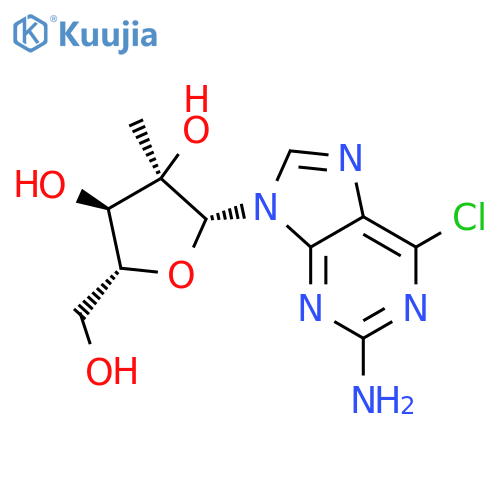 (2R,3R,4R,5R)-2-(2-amino-6-chloro-9H-purin-9-yl)-5-(hydroxymethyl)-3-methyltetrahydrofuran-3,4-diol structure