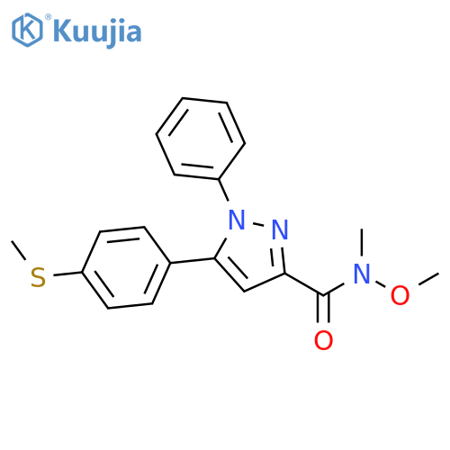 1H-Pyrazole-3-carboxamide,N-methoxy-N-methyl-5-[4-(methylthio)phenyl]-1-phenyl- structure