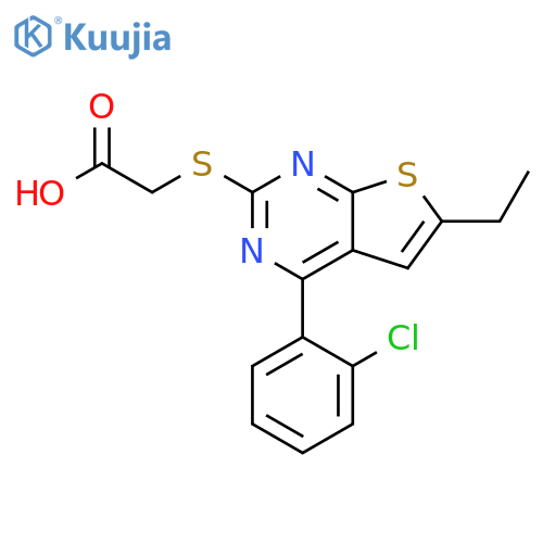 Acetic acid, [[4-(2-chlorophenyl)-6-ethylthieno[2,3-d]pyrimidin-2-yl]thio]- structure