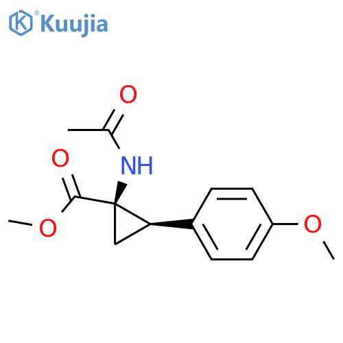 Cyclopropanecarboxylic acid, 1-(acetylamino)-2-(4-methoxyphenyl)-,methyl ester, (1R,2R)-rel- structure