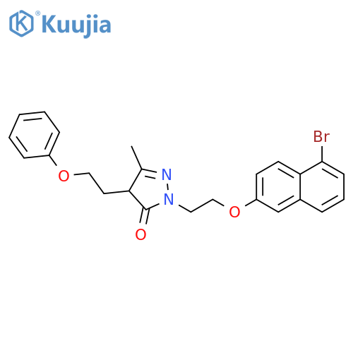 3H-Pyrazol-3-one,2-[2-[(5-bromo-2-naphthalenyl)oxy]ethyl]-2,4-dihydro-5-methyl-4-(2-phenoxyethyl)- structure
