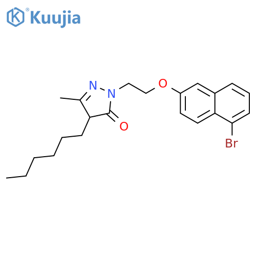 3H-Pyrazol-3-one,2-[2-[(5-bromo-2-naphthalenyl)oxy]ethyl]-4-hexyl-2,4-dihydro-5-methyl- structure