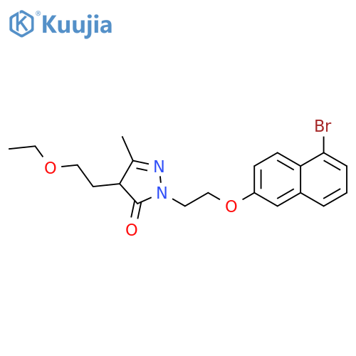 3H-Pyrazol-3-one,2-[2-[(5-bromo-2-naphthalenyl)oxy]ethyl]-4-(2-ethoxyethyl)-2,4-dihydro-5-methyl- structure