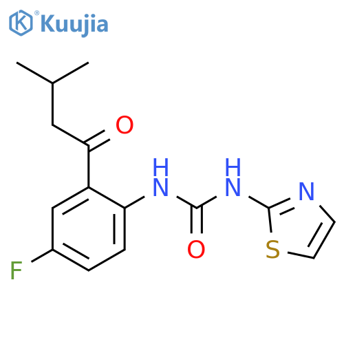 Urea, N-[4-fluoro-2-(3-methyl-1-oxobutyl)phenyl]-N'-2-thiazolyl- structure