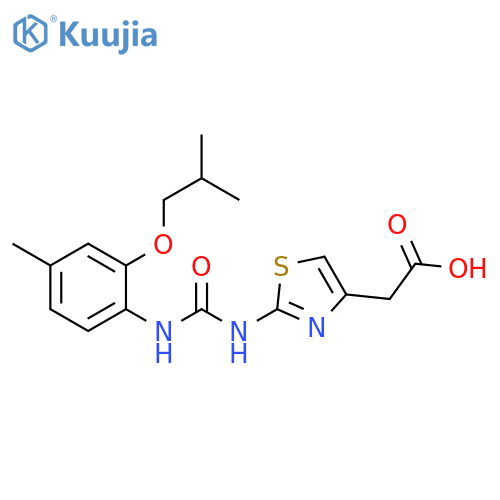 4-Thiazoleacetic acid,2-[[[[4-methyl-2-(2-methylpropoxy)phenyl]amino]carbonyl]amino]- structure