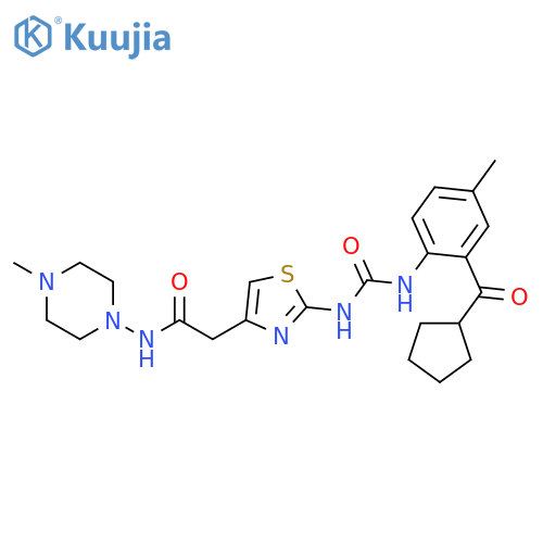 4-Thiazoleacetamide,2-[[[[2-(cyclopentylcarbonyl)-4-methylphenyl]amino]carbonyl]amino]-N-(4-methyl-1-piperazinyl)- structure