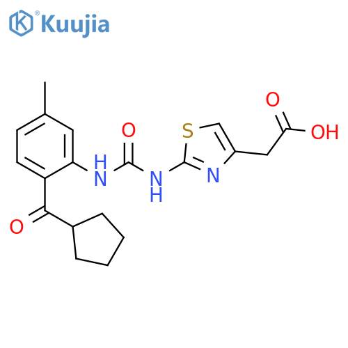 4-Thiazoleacetic acid,2-[[[[2-(cyclopentylcarbonyl)-5-methylphenyl]amino]carbonyl]amino]- structure
