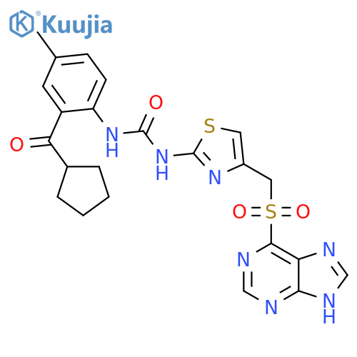 Urea,N-[2-(cyclopentylcarbonyl)-4-methylphenyl]-N'-[4-[(1H-purin-6-ylsulfonyl)methyl]-2-thiazolyl]- structure