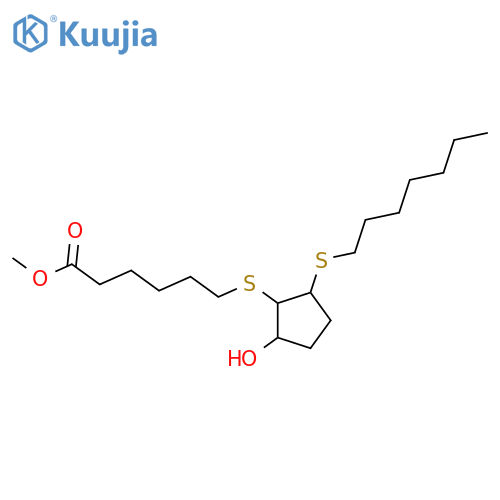 Hexanoic acid, 6-[[2-(heptylthio)-5-hydroxycyclopentyl]thio]-, methylester structure