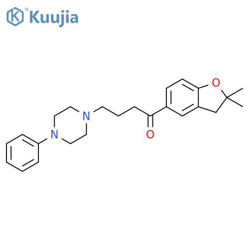 1-Butanone,1-(2,3-dihydro-2,2-dimethyl-5-benzofuranyl)-4-(4-phenyl-1-piperazinyl)- structure