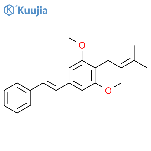 Benzene, 1,3-dimethoxy-2-(3-methyl-2-butenyl)-5-(2-phenylethenyl)-,(E)- structure