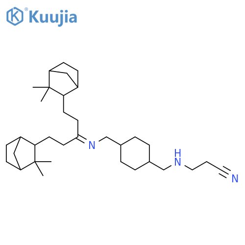 Propanenitrile,3-[[[4-[[[3-(3,3-dimethylbicyclo[2.2.1]hept-2-yl)-1-[2-(3,3-dimethylbicyclo[2.2.1]hept-2-yl)ethyl]propylidene]amino]methyl]cyclohexyl]methyl]amino]- structure