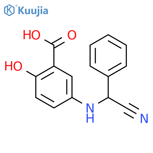 5-{[Cyano(phenyl)methyl]amino}-2-hydroxybenzoic acid structure