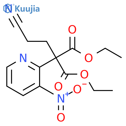 Propanedioic acid, (2-cyanoethyl)(3-nitro-2-pyridinyl)-, diethyl ester structure