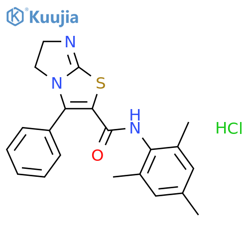 Imidazo[2,1-b]thiazole-2-carboxamide,5,6-dihydro-3-phenyl-N-(2,4,6-trimethylphenyl)-, hydrochloride (1:1) structure