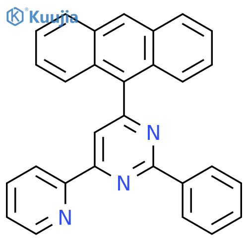 PYRIMIDINE, 4-(9-ANTHRACENYL)-2-PHENYL-6-(2-PYRIDINYL)- structure