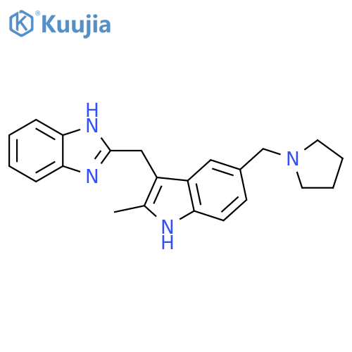 1H-Benzimidazole,2-[[2-methyl-5-(1-pyrrolidinylmethyl)-1H-indol-3-yl]methyl]- structure
