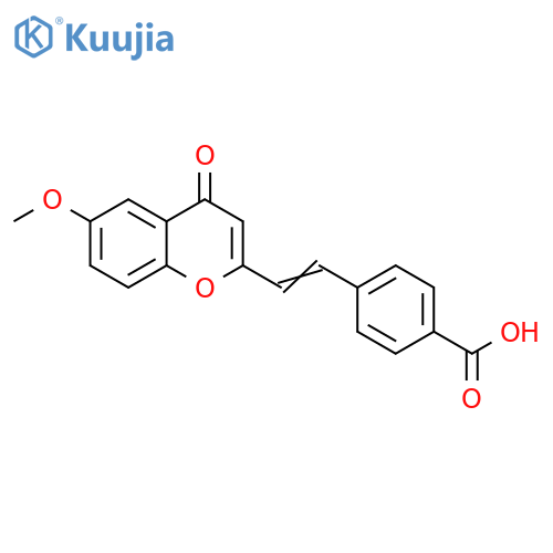 Benzoic acid, 4-[2-(6-methoxy-4-oxo-4H-1-benzopyran-2-yl)ethenyl]- structure
