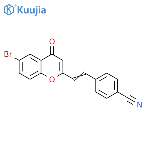 Benzonitrile, 4-[2-(6-bromo-4-oxo-4H-1-benzopyran-2-yl)ethenyl]- structure
