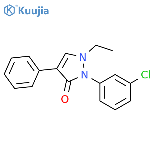 3H-Pyrazol-3-one, 2-(3-chlorophenyl)-1-ethyl-1,2-dihydro-4-phenyl- structure