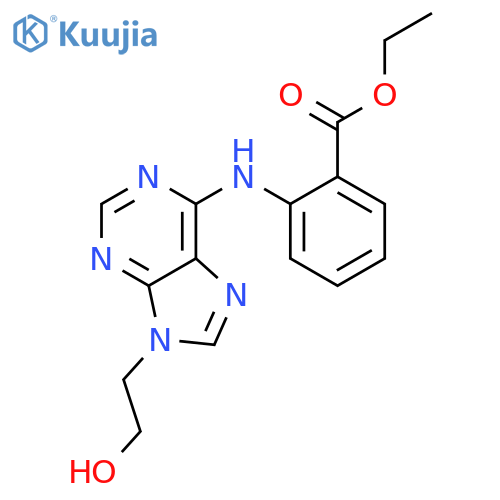 Benzoic acid, 2-[[9-(2-hydroxyethyl)-9H-purin-6-yl]amino]-, ethyl ester structure
