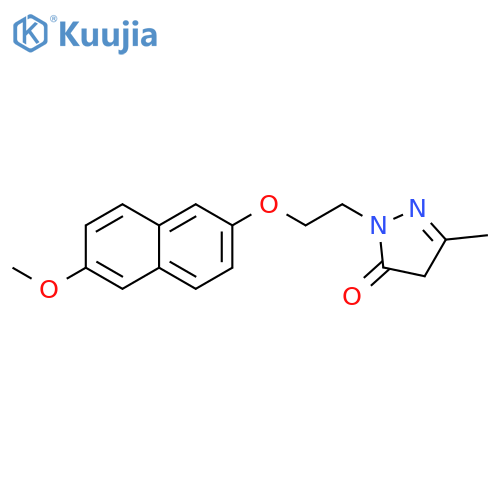 3H-Pyrazol-3-one,2,4-dihydro-2-[2-[(6-methoxy-2-naphthalenyl)oxy]ethyl]-5-methyl- structure