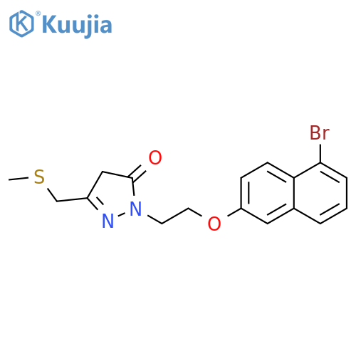 3H-Pyrazol-3-one,2-[2-[(5-bromo-2-naphthalenyl)oxy]ethyl]-2,4-dihydro-5-[(methylthio)methyl]- structure