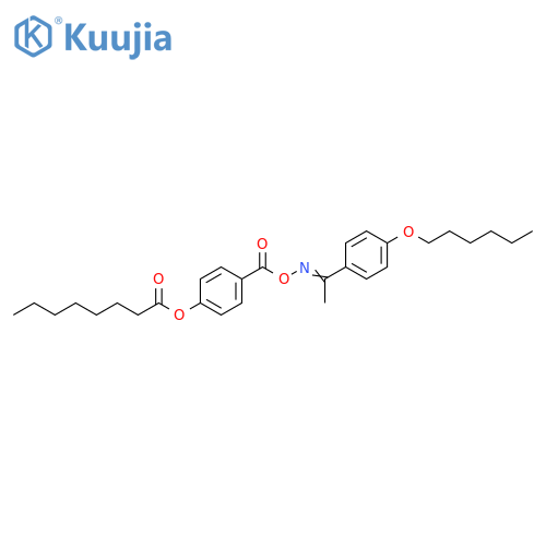 Octanoic acid,4-[[[[1-[4-(hexyloxy)phenyl]ethylidene]amino]oxy]carbonyl]phenyl ester structure