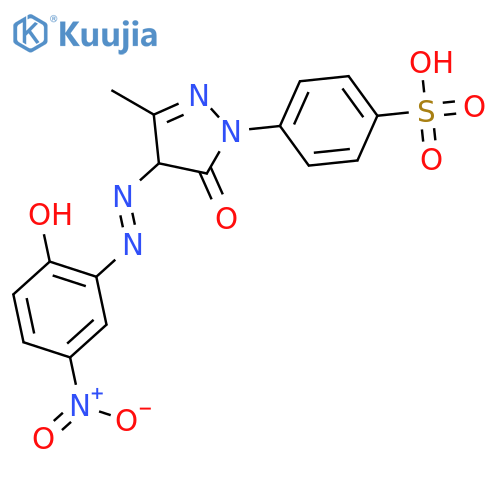 4-[4-(2-hydroxy-5-nitro-phenyl)azo-3-methyl-5-oxo-4H-pyrazol-1-yl]benzenesulfonic acid structure
