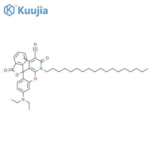 SPIRO[5H-[1]BENZOPYRANO[2,3-B]PYRIDINE-5,1'(3'H)-ISOBENZOFURAN]-3-CARBONITRILE, 8-(DIETHYLAMINO)-1,2-DIHYDRO-4-METHYL-1-OCTADECYL-2,3'-DIOXO- structure