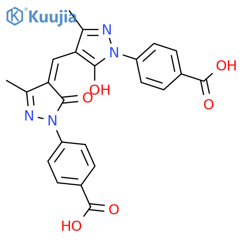 Benzoic acid,4-[4-[[1-(4-carboxyphenyl)-1,5-dihydro-3-methyl-5-oxo-4H-pyrazol-4-ylidene]methyl]-5-hydroxy-3-methyl-1H-pyrazol-1-yl]- structure