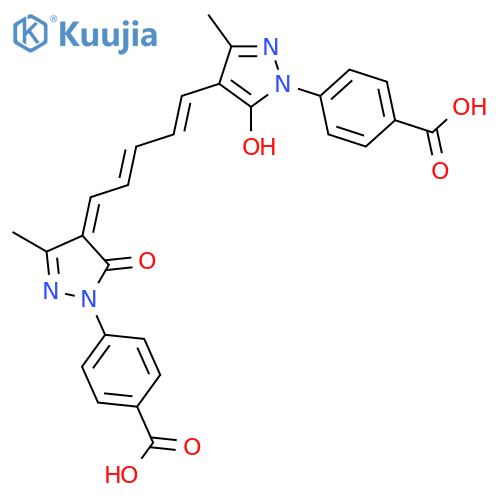 Benzoic acid,4-[4-[5-[1-(4-carboxyphenyl)-1,5-dihydro-3-methyl-5-oxo-4H-pyrazol-4-ylidene]-1,3-pentadien-1-yl]-5-hydroxy-3-methyl-1H-pyrazol-1-yl]- structure